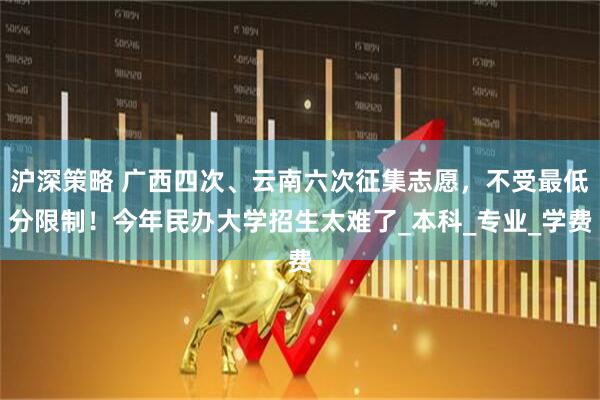 沪深策略 广西四次、云南六次征集志愿,不受最低分限制!今年民办大学招生太难了_本科_专业_学费