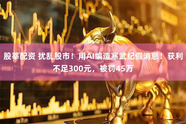 股莘配资 扰乱股市！用AI编造寒武纪假消息！获利不足300元，被罚45万
